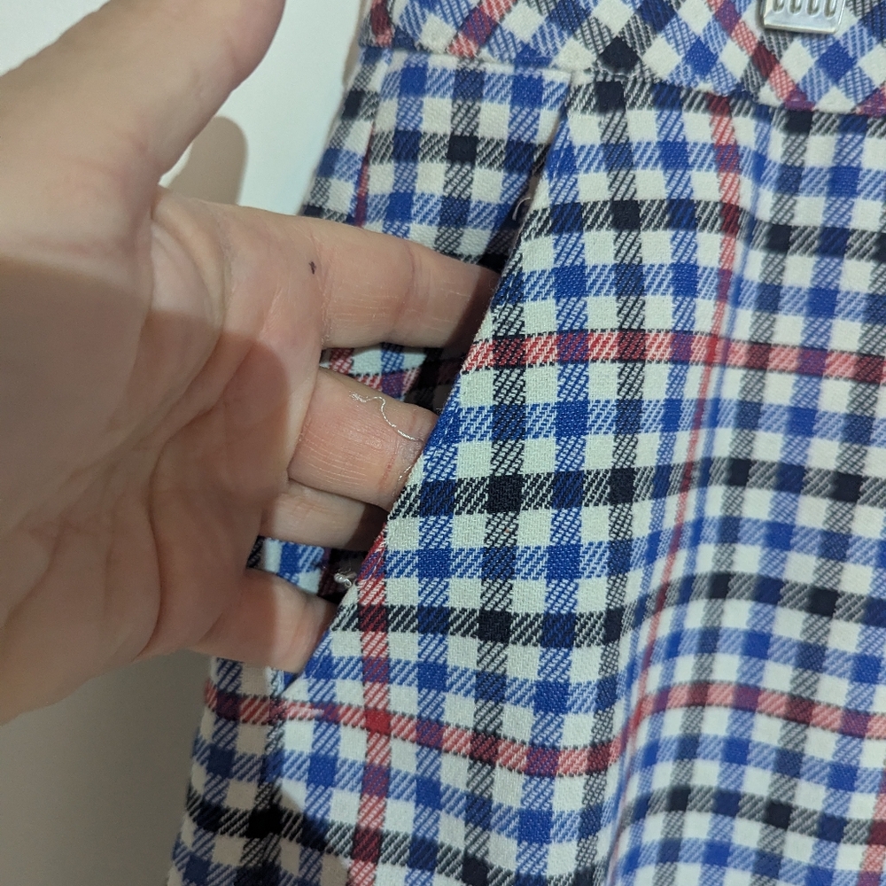 Talbots Red White Blue Gingham Plaid Skirt Office Business Casual Skirt Size 6 - Picture 5 of 14